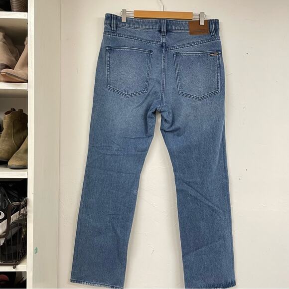 Volcom Kinkade Regular Straight Light Wash Womens Jeans 34 Blue High Rise Denim - Picture 6 of 13